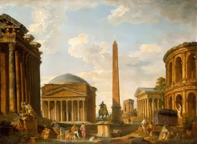 Roman Capriccio The Pantheon And Other Monuments