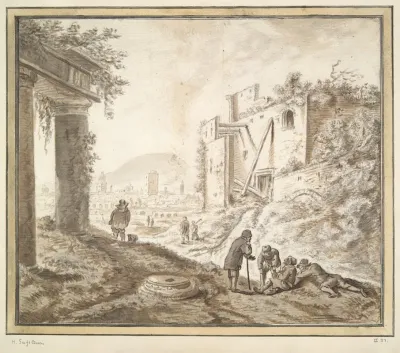 Roman Ruins With Peasants Resting