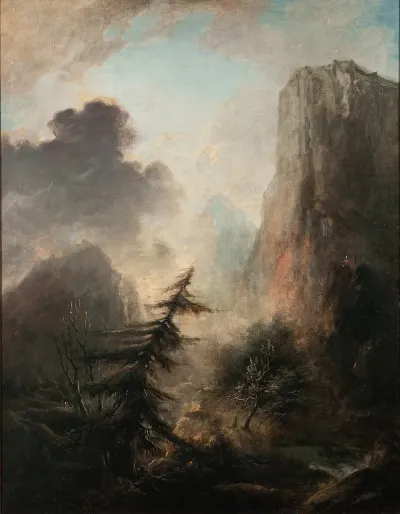 Romantic Landscape With Spruce