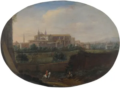 Rome A View From A Garden Looking South Towards San Giovanni In Laterano Seen From Behind