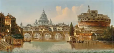 Rome A View Of Castel Santangelo And St Peter