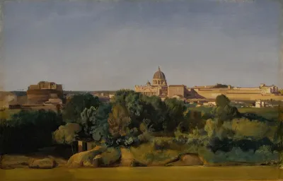 Rome A View Of Saint Peters And The Castel Santangelo