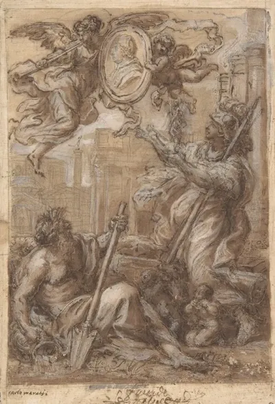 Rome And The Tiber Paying Homage To A Pope