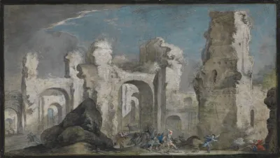 Romische Ruinen Mit Uberfall