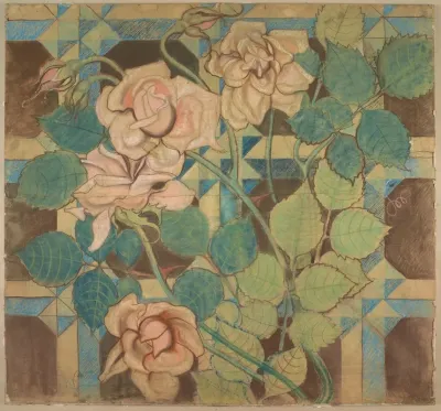 Roses Design To The Polychromy In The Franciscan Church In Krakow