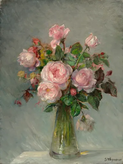 Roses In A Glass Vase 3
