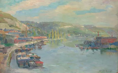 Rouen La Seine Et Le Pre Aux Loups