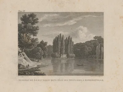 Rousseaus Tomb On The Isle Of Poplars At Ermenonville