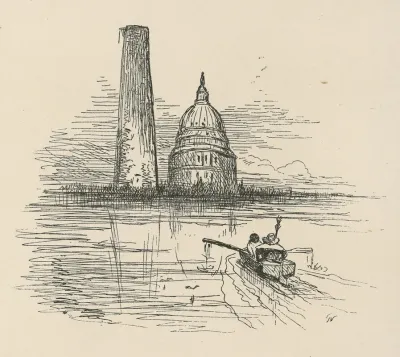 Rowboat Heading Towards U S Capitol Building
