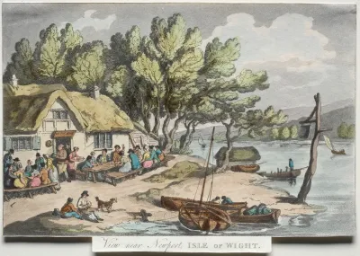 Rowlandsons Sketches From Nature View Near Newport Isle Of Wight