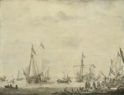 Royal Yacht And State Yacht Sail From Moerdijk With Charles Ii King Of England On Board 1660