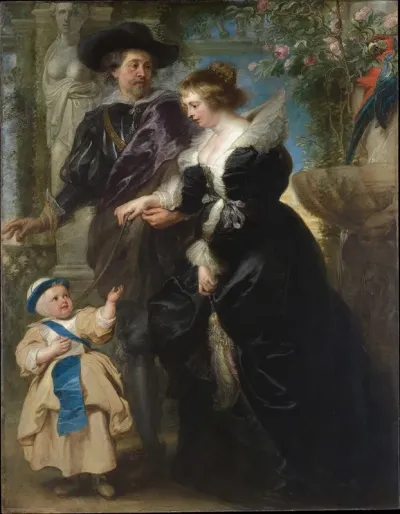 Rubens His Wife Helena Fourment And Their Son Frans