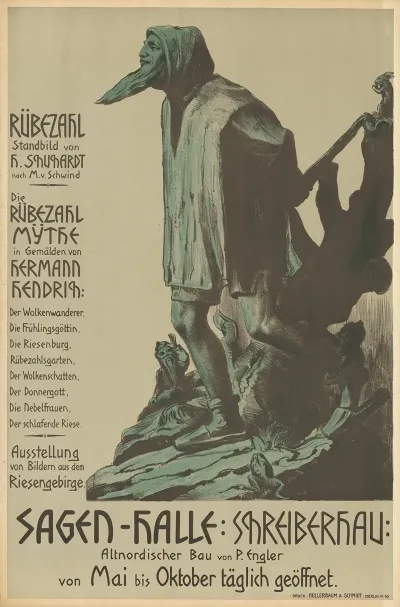 Rubezahl Standbild Von H Schuchardt Nach Moritz Von Schwind Die Rubezahl Mythe In Gemalden Von Hermann Hendrich Sagenhalle Schreiberhau