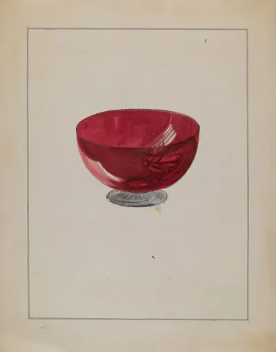 Ruby Bowl With Clear Foot