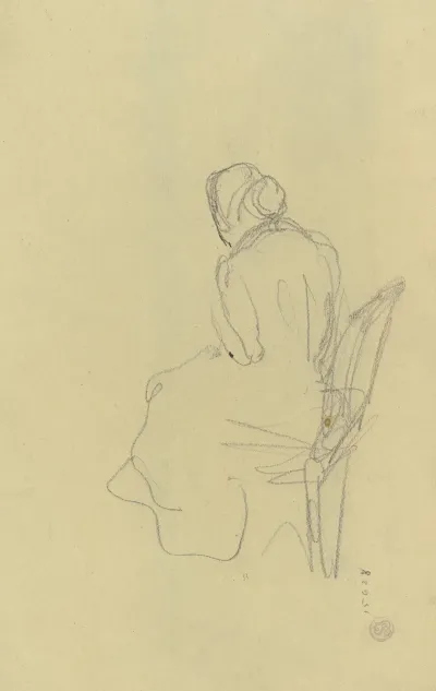 Ruckenfigur Einer Sitzenden Frau