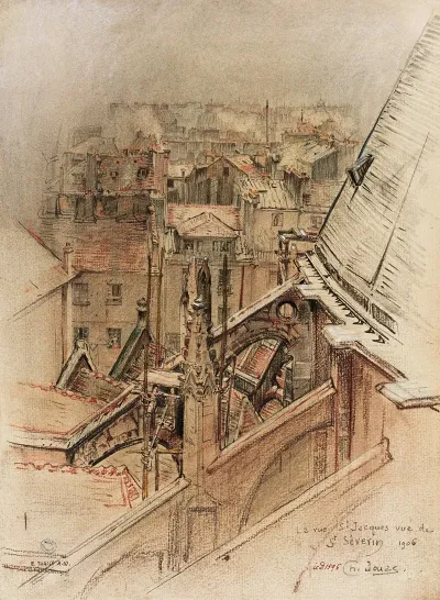 Rue Saint Jacques 1906 Vue Du Haut De Leglise Saint Severin