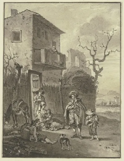 Ruhende Bauern Bei Einer Osteria