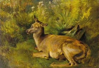 Ruhende Hirschkuh