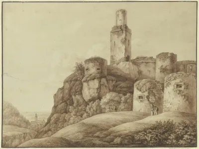 Ruine Einer Bergfeste Mit Turmen Die Ruine Falkenstein Im Taunus