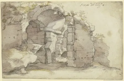 Ruine Eines Antiken Tonnengewolbten Baus