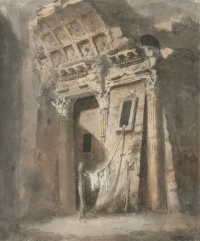 Ruined Archway With A Line Of Washing Possibly In Rome