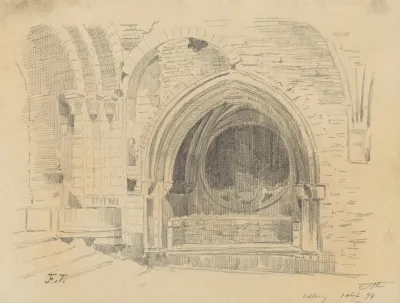 Ruines De Labbaye De Villers La Ville Alcove Avec Rosace Dans Le Cloitre Et Emplacement De Gisant