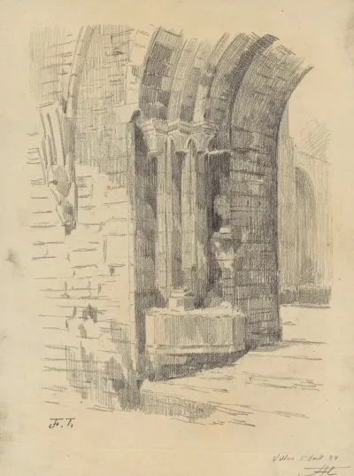 Ruines De Labbaye De Villers La Ville Porche Entre Le Cloitre Et Leglise Abbatiale Cote Droit