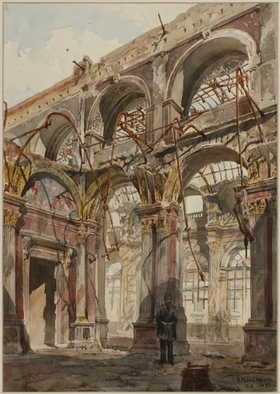 Ruines De Lhotel De Ville En 1871 3