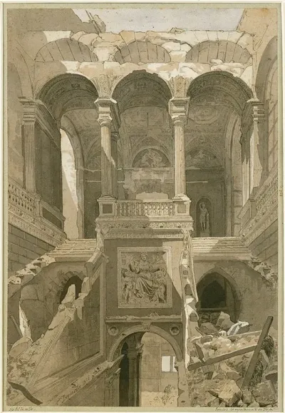 Ruines De Lhotel De Ville Escalier Des Appartements Du Prefet