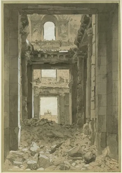 Ruines Des Tuileries Entree Du Palais Du Cote Du Jardin