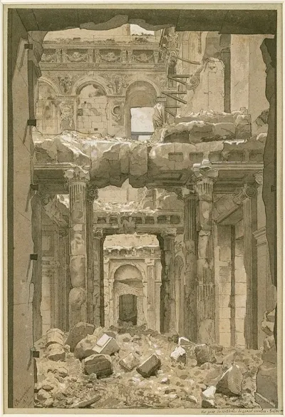 Ruines Des Tuileries Vue Prise Du Vestibule Du Grand Escalier