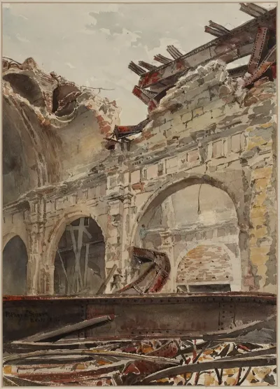 Ruines Du Palais De Justice Salle Des Pas Perdus Apres Lincendie De 1871