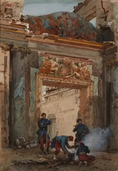 Ruines Du Salon De Mars Au Palais De Saint Cloud En 1871
