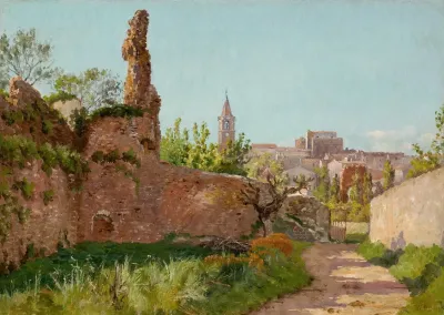Ruins Along A Path To A Village South Of France