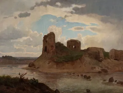 Ruins Of The Bobrowniki Castle By The Vistula River