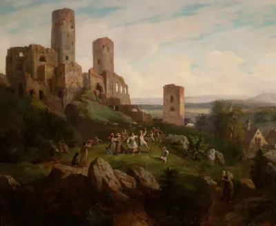 Ruins Of The Castle Merry Making In Tenczynek