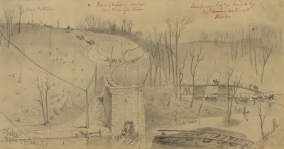 Ruins Of The Orange And Alexandria R R Bridge Over Bull Run Near Union Mills