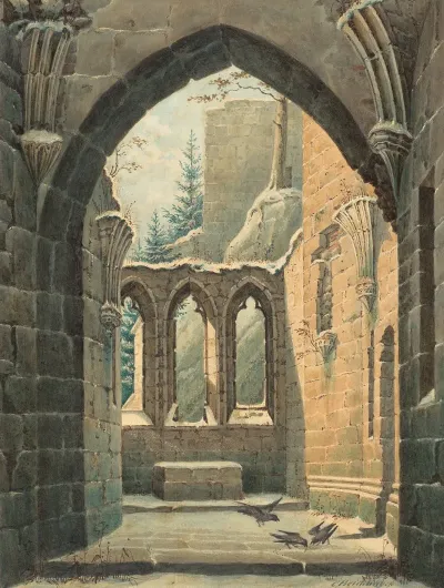 Ruins Of The Oybin Monastery In Winter