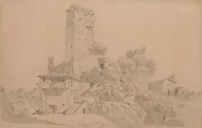 Ruins Of The Rocca Dei Colonna Castle In Olevano