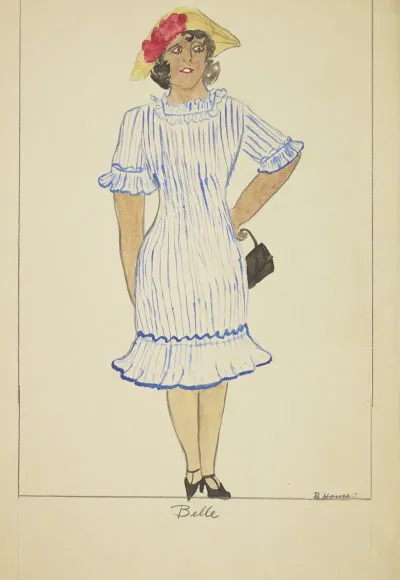 Run Little Chillun Belle White Dress With Blue Stripes