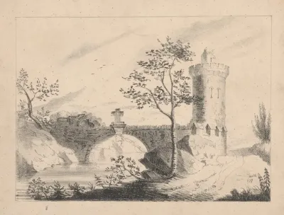 Rural Bridge With Cross And Tower