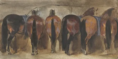 Rustende Paarden Op Stal