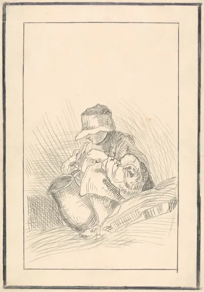 Rustic Figure With A Pitcher