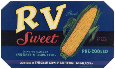 Rv Brand Sweet Corn Label