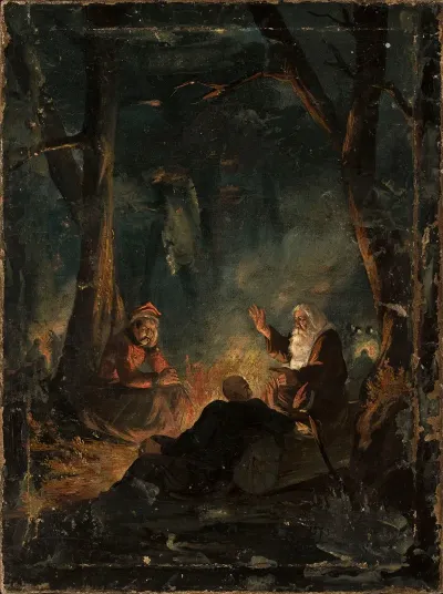 Rzewuski Priest Marek And Pulaski In The Niepolomice Forest