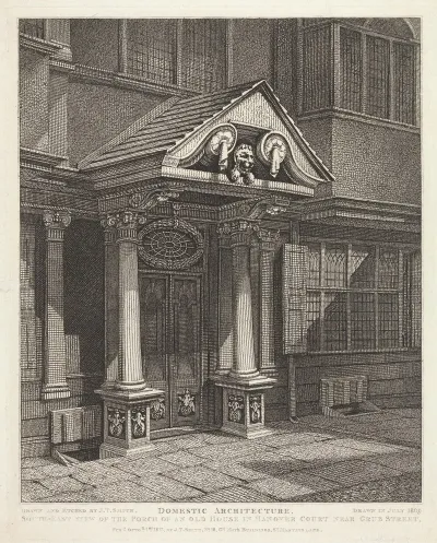 S E View Of The Porch Of An Old House In Hanover Court Near Grub Street
