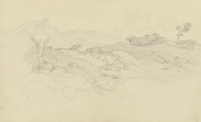 Sabiner Berge Im Mittelgrund Zwei Kunstler