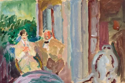 Sacharoff And Jawlensky On The Balcony In St Prex On Lake Geneva