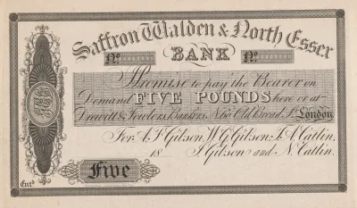 Saffron Walden North Essex Bank Five Pound Note