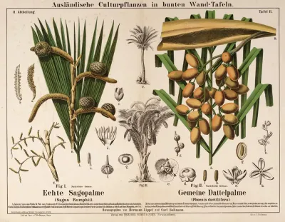 Sagus Rumphii Phoenix Dactilifera Sagopalm Dadelpalm